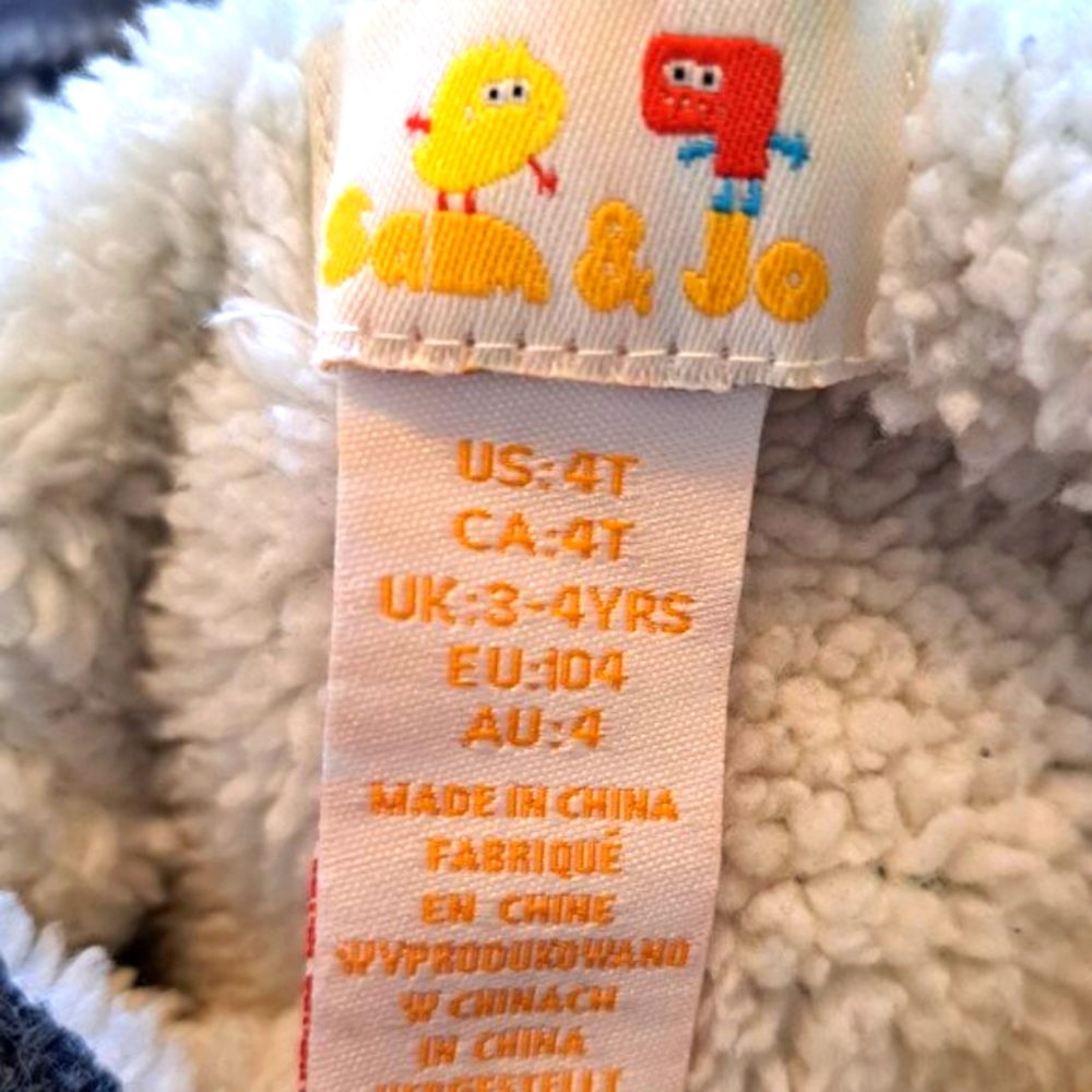 Sami & Jo Gray Hooded Full Zip Reindeer Sweater Jacket Size 4T - Picture 5 of 6